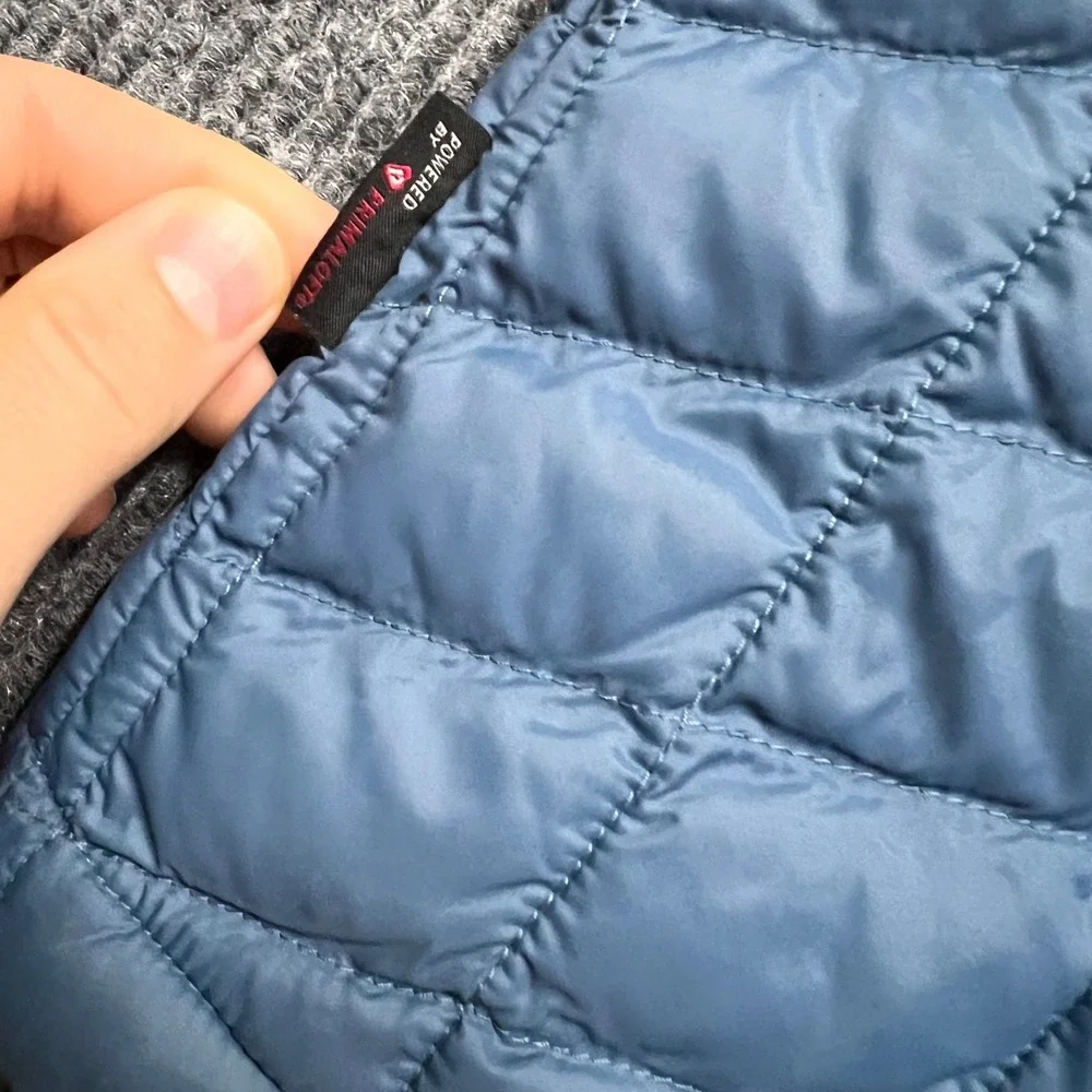 The North Face Thermoball Jacket Mens XL Light Blue Full Zip Puffer Primaloft